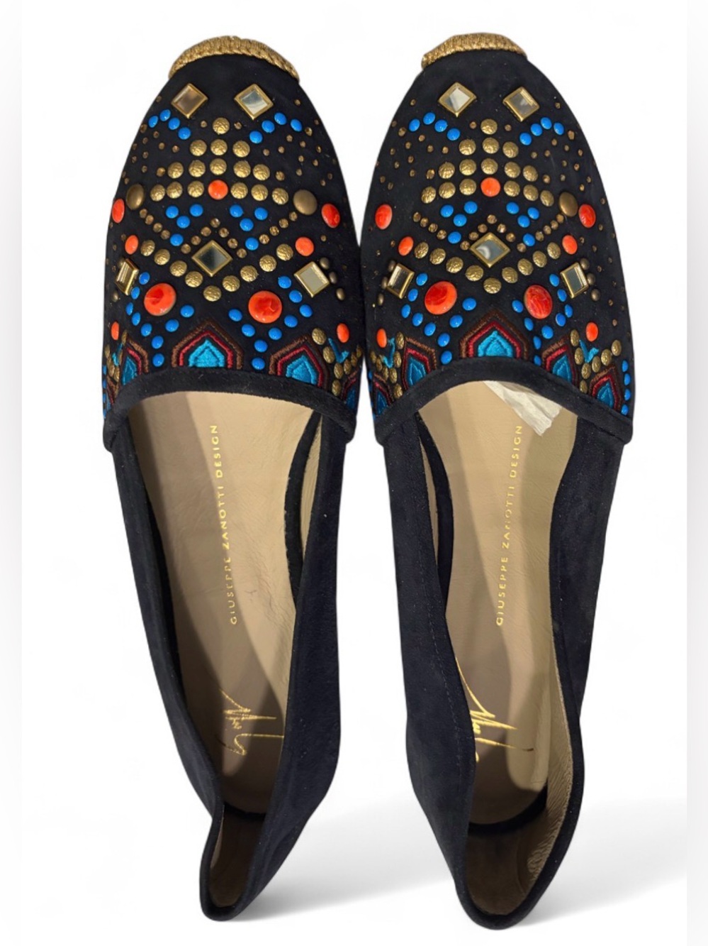 Giuseppe Zanotti Design Navy Blue Espadrille Sandals Women’s Size 41